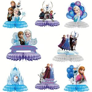 Conj. 4 Centros de Mesa Favo de Mel Frozen 16x14.5Cm