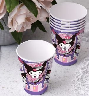 Conj. 10 Copos Papel 200Ml Kuromi Queen