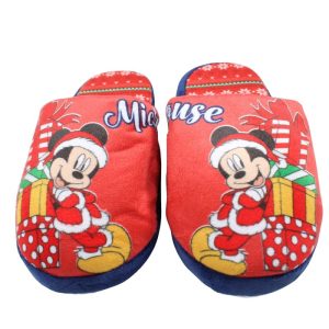 Chinelos de Quarto Natal Vermelhos Mickey