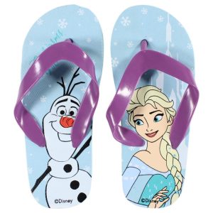 Chinelos Tira Roxa Flip-Flops Frozen Elsa & Olaf