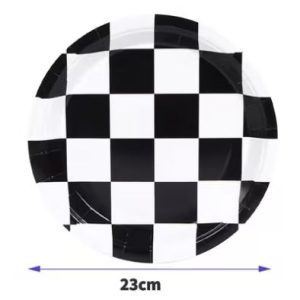 Blister 10 Pratos Papel Tema Corrida Xadrez 23Cm