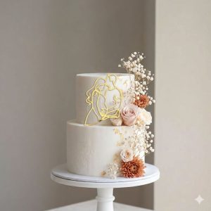 Topper Acrílico Dourado Grávida